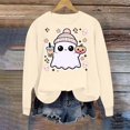 thumbnail image 4 of HomeDM Women's Halloween Sweatshirt Long Sleeve Ghost Pumpkin Graphic Tops Casual Fall Crew Neck Pullover, 4 of 6