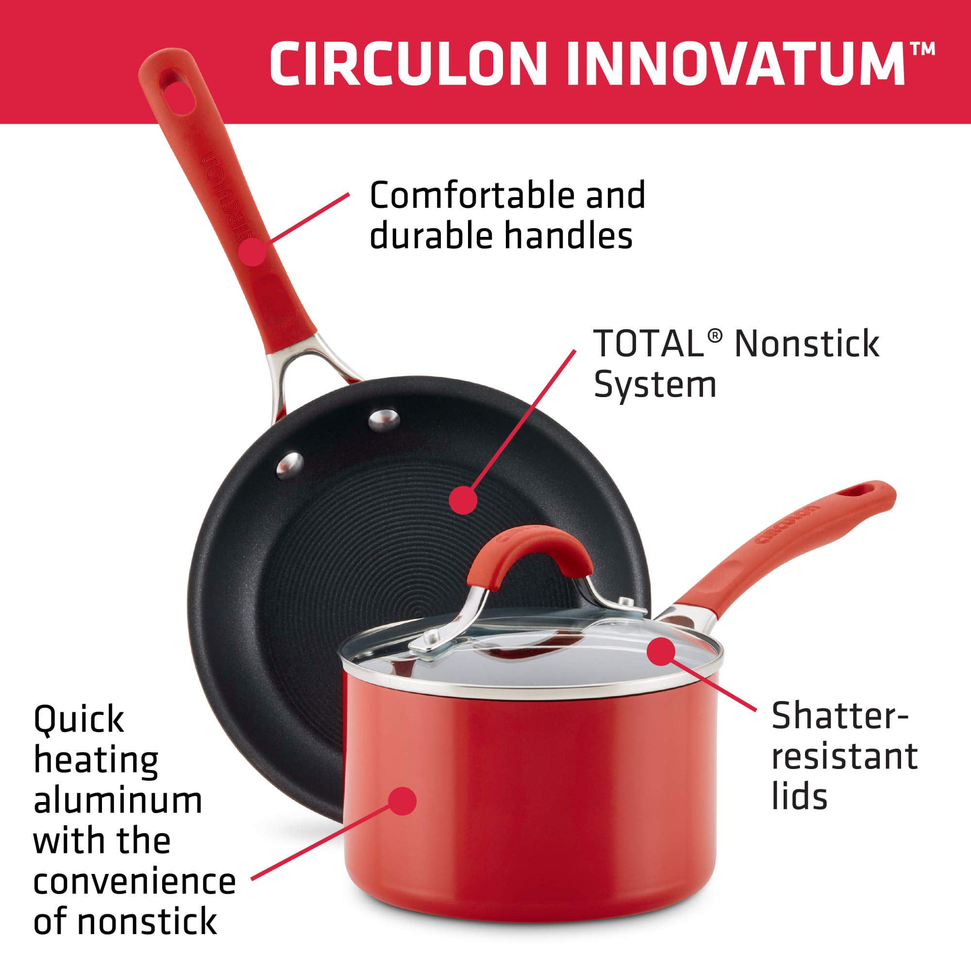 Circulon Innovatum XC Hard-Anodized Nonstick Aluminum 10-Pc