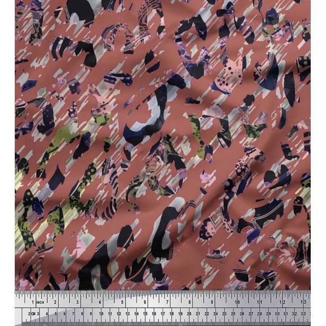 Soimoi Velvet Fabric Animal Skin Texture Decor Fabric Printed Yard 58 Inch Wide