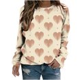 thumbnail image 2 of Aqestyerly Journée de la Saint-Valentin des Femmes Imprimé Manches Longues Chemisier Col Rond Tunique Décontractée Tops, 2 of 5