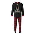 thumbnail image 4 of Christmas Family Matching Pajamas Set Letter Xmas Tree Print Tops+Plaid Pants Holiday Pjs Sleepwear Loungwear Outfit, 4 of 7