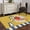 Yellow, variant on Area Rug for Living Room, Yellow Cat Cartoon Non-Slip Indoor Large Carpet for Bedroom/Dining Room, Summer Botanical Sun Modern Art Washable Low-Profile Rectangle Floor Runner Rugs - 4 x 6 Ft