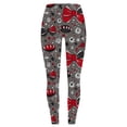 thumbnail image 4 of UVEASISHA Ladies Leggings Bow Football Printed Yoga Pants High-Waisted Tummy Control Skinny Pants Seamless Breathable Cute Retro Workout Bottoms Red 3XL, 4 of 5