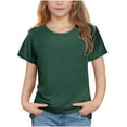 thumbnail image 3 of lcziwo Girls Boys Short Sleeve T Shirts Unisex Kids 2025 Summer Crewneck Tops Solid Casual Loose Fit Basic Tees Green 7 Years Ofertas Relampago de Hoy, 3 of 9