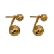 thumbnail image 1 of Pendientes de aro minimalistas de metal con superficie de cuentas, pendientes de aro dorados detrás de agujas plateadas, 1 of 5
