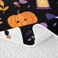 thumbnail image 5 of Erosebridal Cute Ghost Bed Spread Queen, Halloween Pumpkin Lantern Queen Coverlet Set for Boys Girls, Black Purple, 3pcs 1 Quilt and 2 Pillowcases, 5 of 7