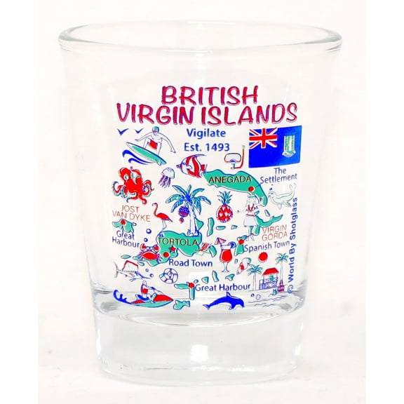 British Virgin Islands Landmarks and Icons Collage Shot Glass