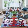 thumbnail image 2 of Spidey y sus Increíbles Amigos Conjunto de sábanas temático, trío de piezas, cómodo y amigable con la piel, diseño único, regalo de decoración para el hogar para familiares, amigos y fans,173cm *218cm, 2 of 6