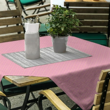 

ArtVerse Two Color Doily Pattern Square Tablecloth Pink & Yellow