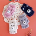 thumbnail image 5 of Children Winter Warm Casual Knit Cute Pattern Mittens Plus Velvet Flip Fingerless Multifunction Glove, 5 of 5