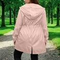 thumbnail image 6 of Wlynlyn Womens Rain Jacket Casual Zip up Thin Long Raincoat Lightweight Hooded Windbreaker Waterproof Jackets with Pockets, 6 of 10