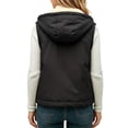 thumbnail image 4 of BCSIOAOI Girls Puffer Vest,Fleece Lined Full Zip Hooded Sleeveless Warm Vest with Pockets Black 11-12 Years, 4 of 8