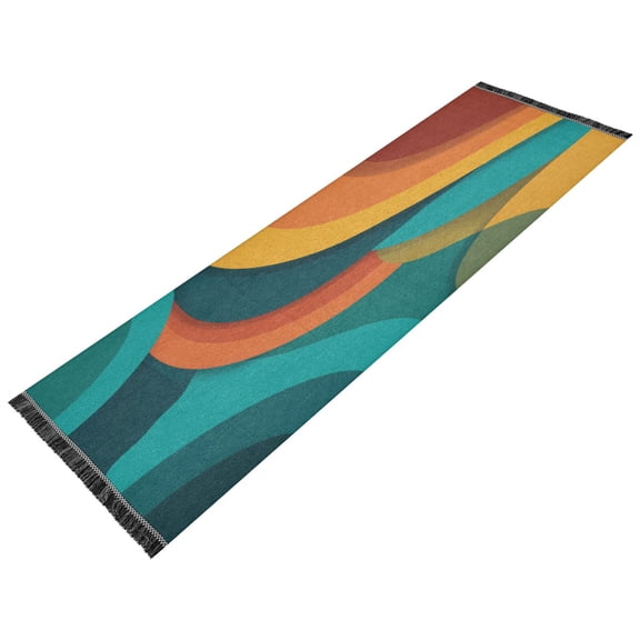 Vintage Modern Runner Rug,Non Slip Machine Washable 72"x23.5" Polyester Material Pet-Friendly Durable,Applicable to Entryway Rug Living Room Rug Harmony and Balance