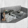 thumbnail image 6 of Safari Soft Flannel Fleece Blanket, Monochrome Demonstration of Jungle Animal Silhouettes on a Plain Background, Cozy Plush for Indoor and Outdoor Use, 50" x 70", Charcoal Grey White, by Ambesonne, 6 of 6