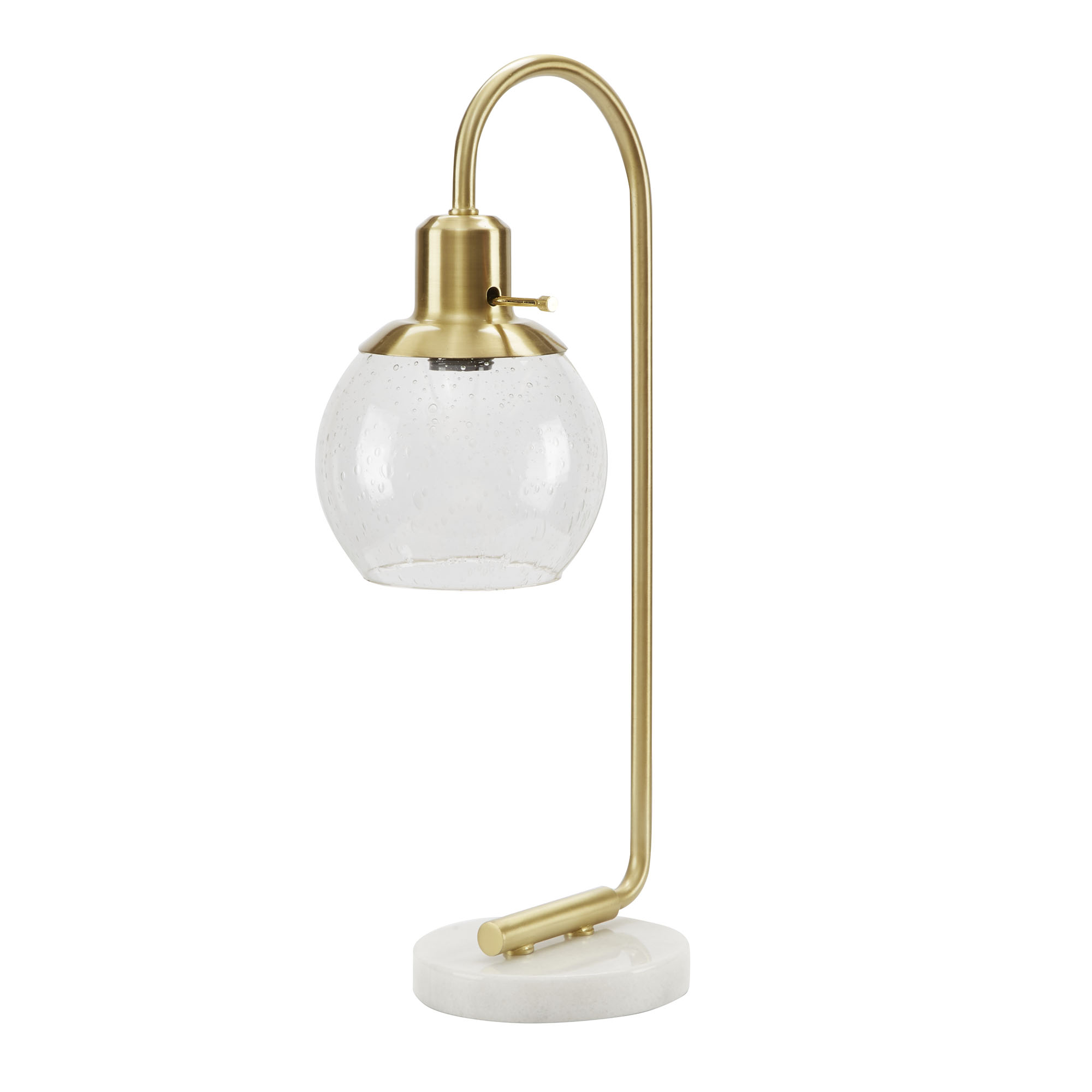Better Homes & Gardens Real Marble Table Lamp, Brushed Brass Finish - image 4 of 5