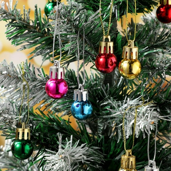 DcGZvy 24PCS Mini Christmas Tree Ball Ornaments Set, Christmas Tree Decor Set Christmas Decor Balls, Christmas Hanging Ornaments Tree Ornaments