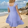thumbnail image 7 of Mgmyaa Toddler Girls' Short Sleeve Dress Casual Spring Summer Easter Blouson Sleeve Birthday Dresse Size 3-14 Yeras, 7 of 7