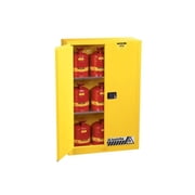 Justrite Flammable Liquid Cabinet 43 x 18 x 44 - 2 x Front Open Door(s) - Fire Resistant - Yellow - Steel