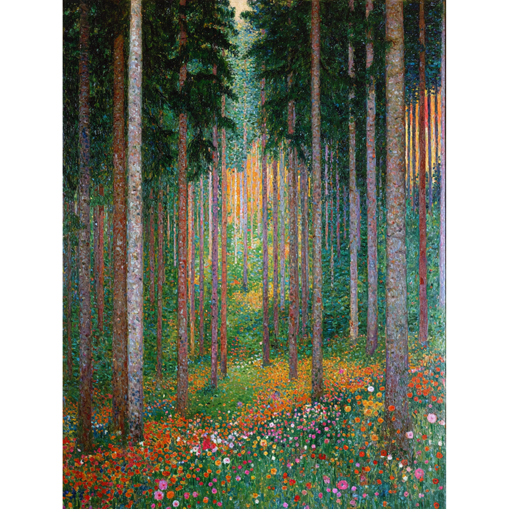 Forest Flowers Canvas Print Nature Wall Art for Living Room Bedroom Entryway Dining Room Office Home Decor
