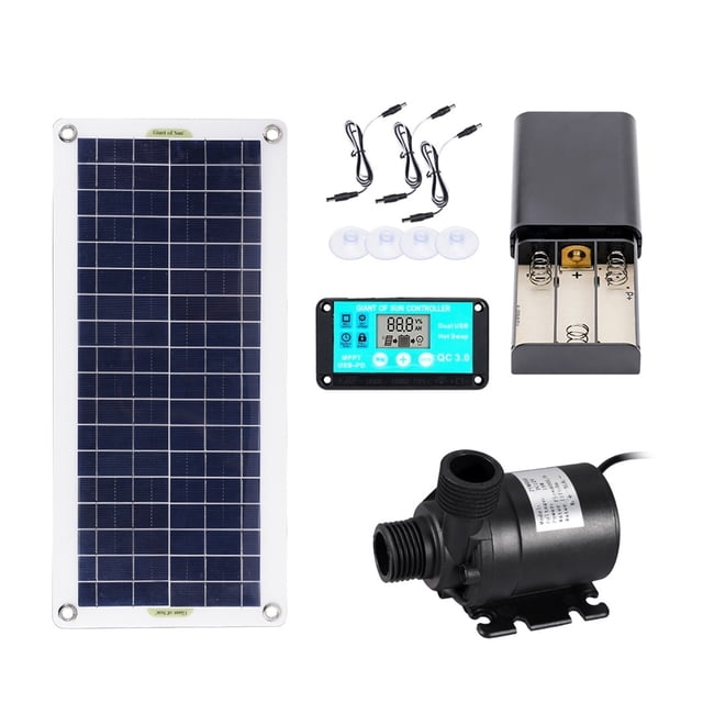 50W Solar Water Pump Brushless Solar Panel Fish Water Pool Kit 12V Garden Decoration Pool Powered Fountain Pond Pum Aquarium ,Multi-Install Methods