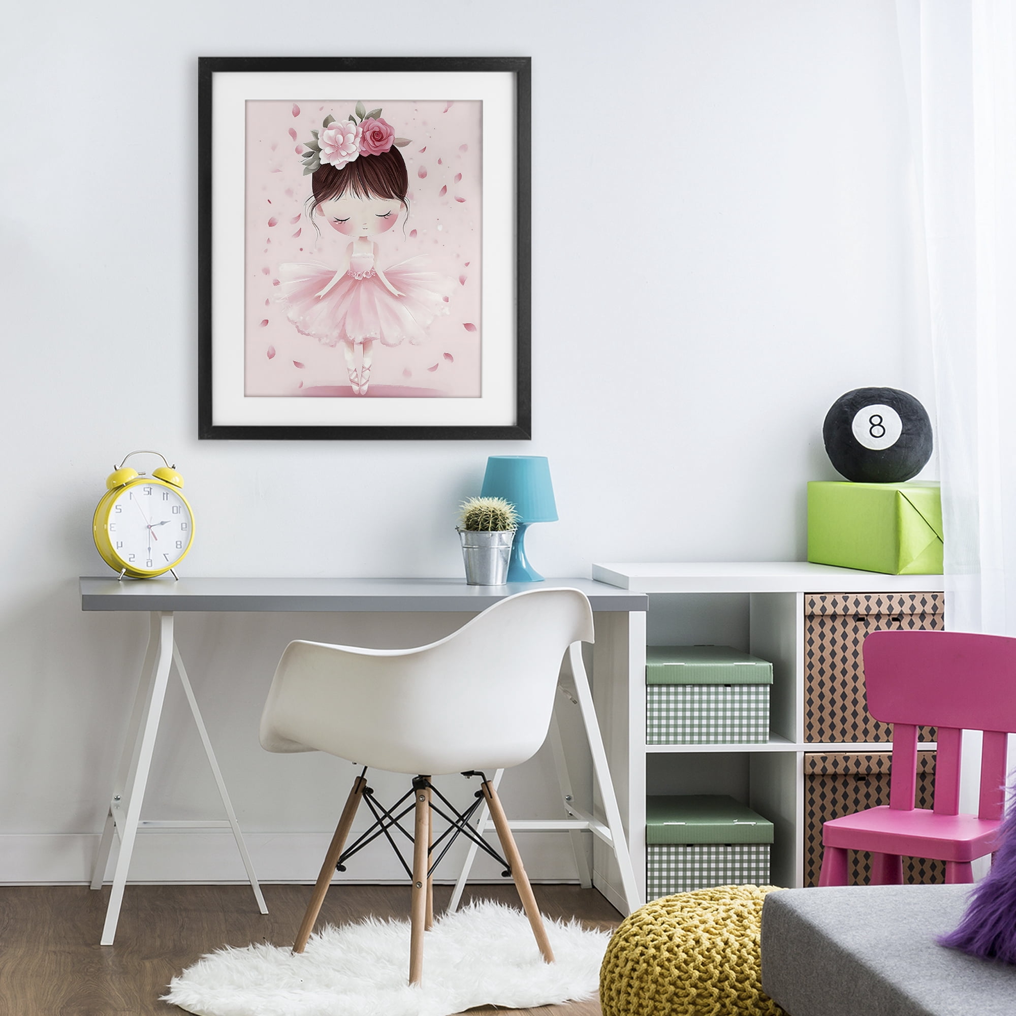 Stupell Industries Ballerina With Floral Headdress Black Framed Print Under Glass, design by Creative Studio