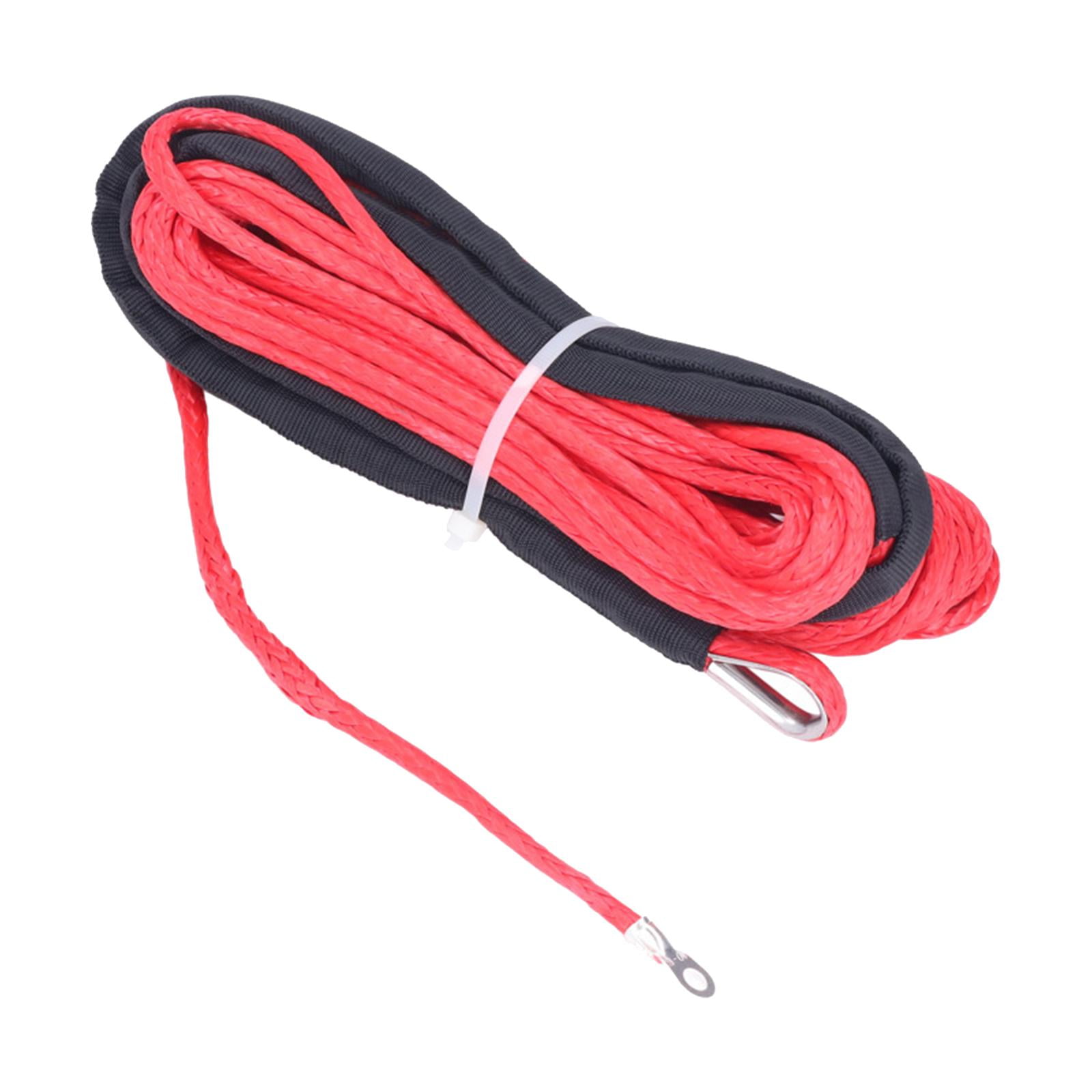 Synthetic Winch Rope 50' 4.8mm Heavy Duty 2.5T Boat Cars SUV Red 