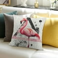 thumbnail image 3 of ZFLMY Flamingo Throw Pillow Cover Cushion Case for Home Sofa Couch Decor, 100% Linen, Outdoor Use, 1 Pack 20x20in, 3 of 5