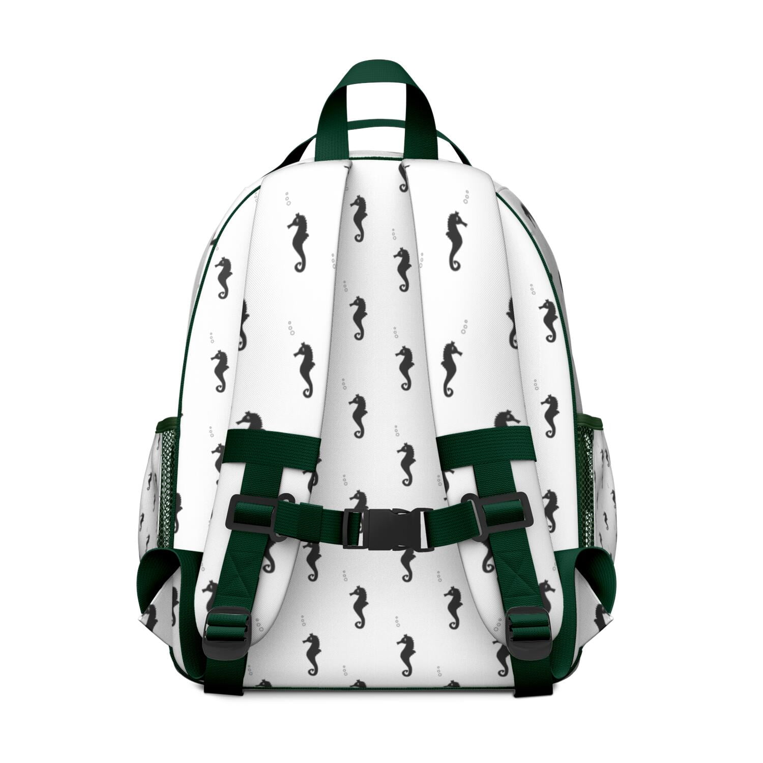 SeaHorse Waterproof School Backpack - Ergonomic Travel Daypack with Nautical Tropical Seahorse Design, Breathable Padded Backpack for Teens, Adjustable Chest Strap & Multiple Pockets for Books, Laptop