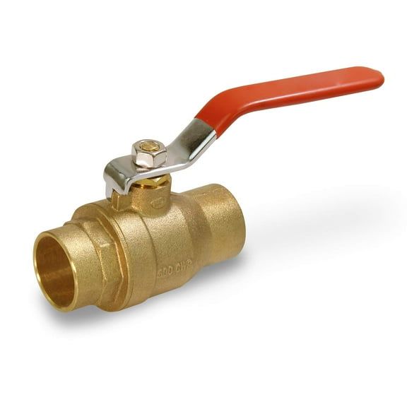 Midline Valve C522256 Premium Brass Gas Ball Valve, with 3/4 in. Sweat Connections