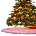 thumbnail image 5 of FabricLA Baby Pink Faux Fur Tree Skirt Cut - 60-Inches with Rounded Edges (No Backing) for Christmas, 5 of 8