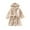 Khaki, variant on Adorable Cartoon Themed Hooded Flannel Bathrobe for Toddler Kids Cozy Nightwear and Pajama Style Robe