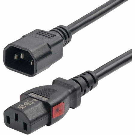 StarTech 4ft 1.2m Power Extension Cord IEC 60320 C14 to Locking C13 PDU Power Cord 10A 250V 18AWG UL Listed TAA
