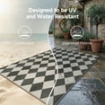 thumbnail image 3 of BERTHMEER 9'x12' Easy Jute Area Rugs for Living Room Modern Checkered Indoor/Outdoor Rugs for Patio Farmhouse Geometric Contemporary Washable Non Slip Large Rugs Carpets, Black, 3 of 9