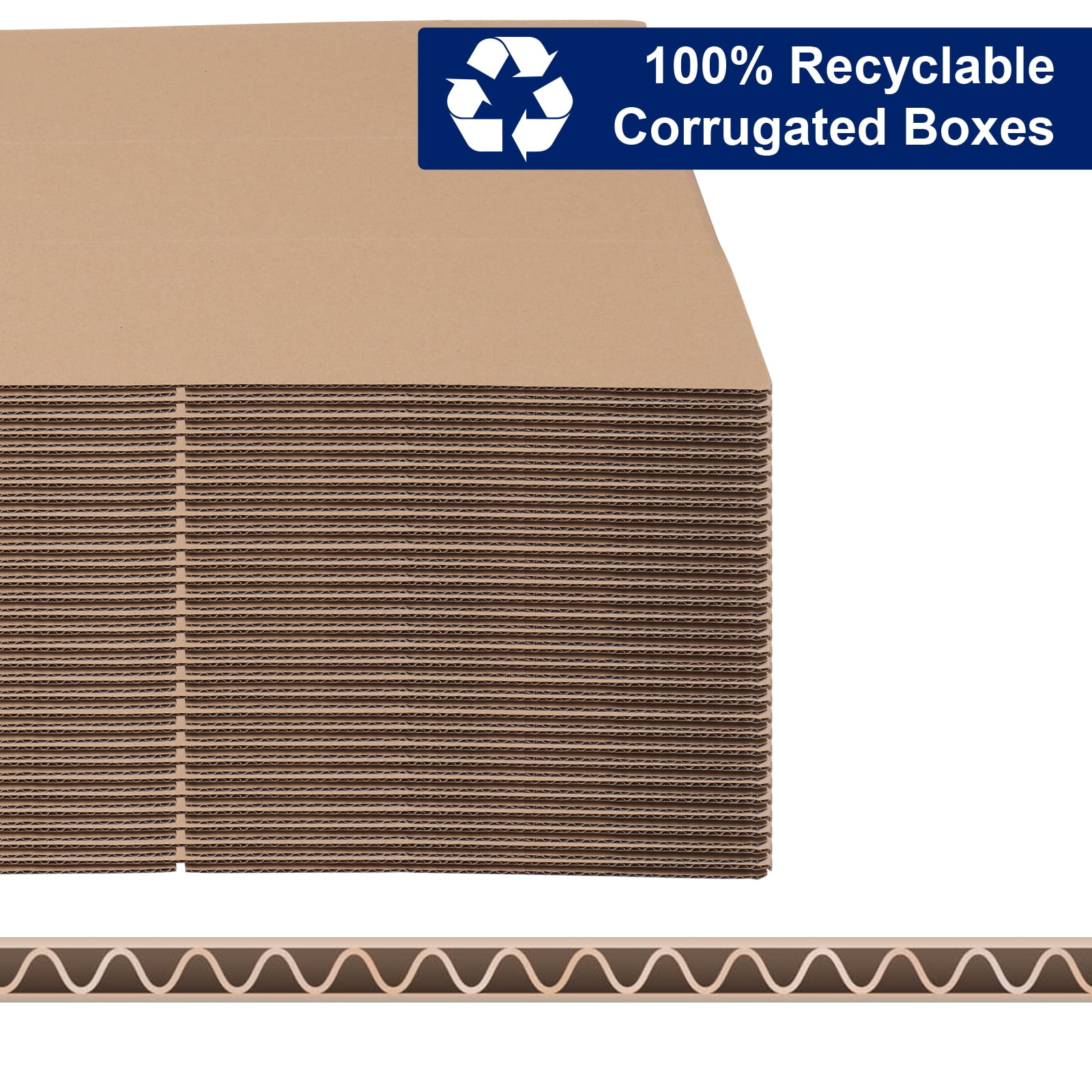 50Pcs Thick 3mm Corrugated Cardboard Box in Kraft Paper Color, 14 "x 10" x 4 "(35.6cm x 25.4cm x 10.2cm)