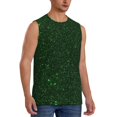 thumbnail image 2 of Fotbe Emerald Green Sparkling Men's Camiseta sin Mangas Estampada para Hombres, Playera Casual para Gimnasio, Entrenamiento, Playa-Large, 2 of 7
