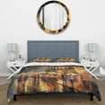 thumbnail image 3 of Designart "Gleaming Facades Brown And Green II" City Art Deco Bedding Covert Set - Industrial Brown Cityscapes Bed Set With 2 Shams, 3 of 6