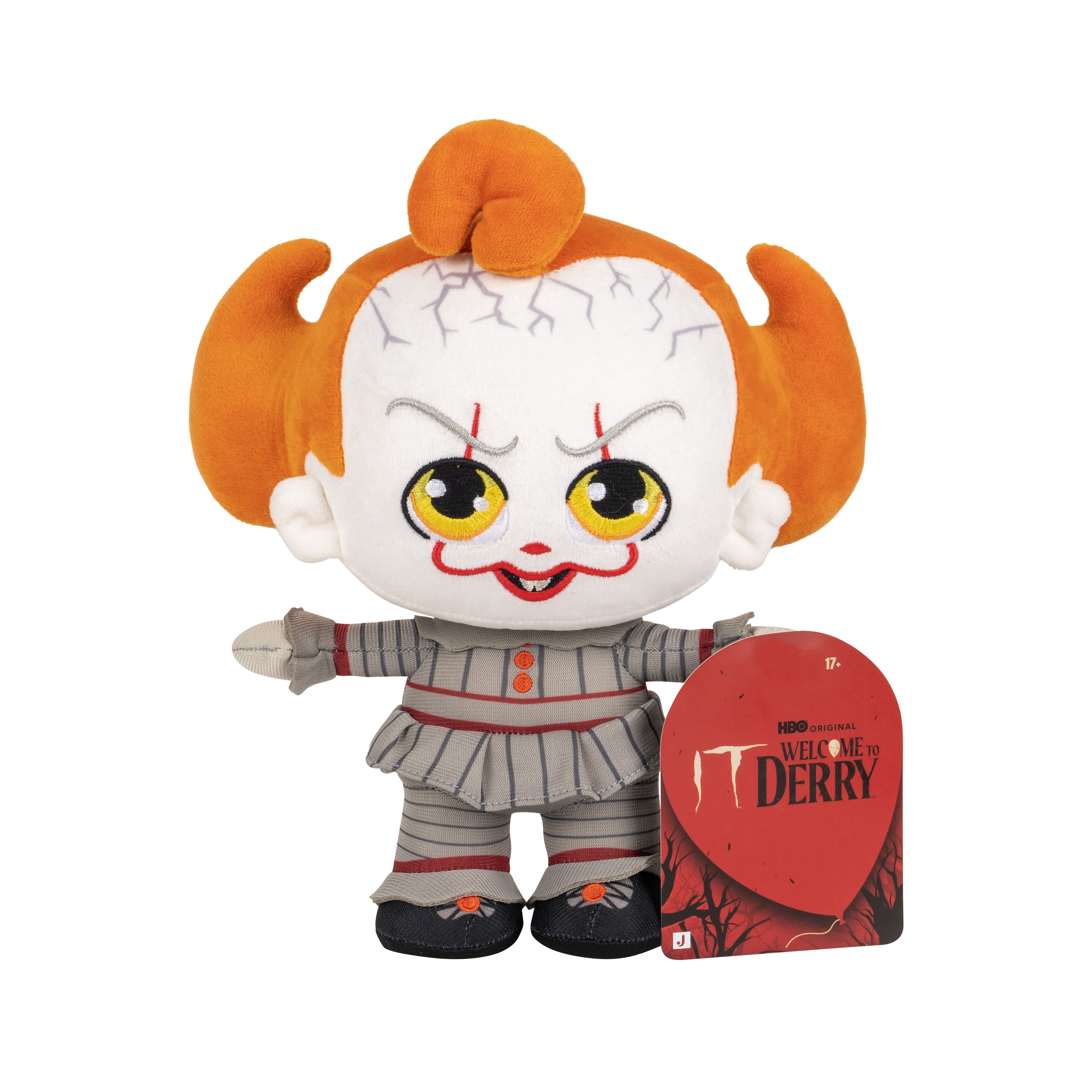 Warner Bros. IT 8 inch Pennywise Plush - Super-soft, Eerie, and Huggable Plush Toy - Official Licensed Jazwares Plush