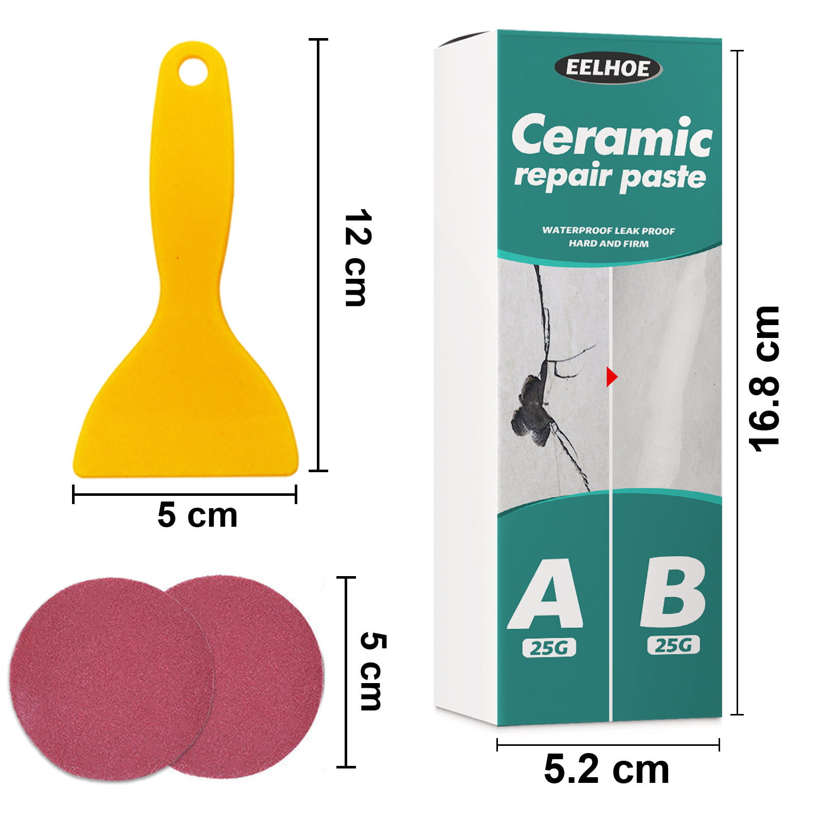 Tomex ceramic repair agent, A&B Set Strong Adhesive Glue Non-Toxic  Immediate Wall Crack Repair Paste, tile filler reform