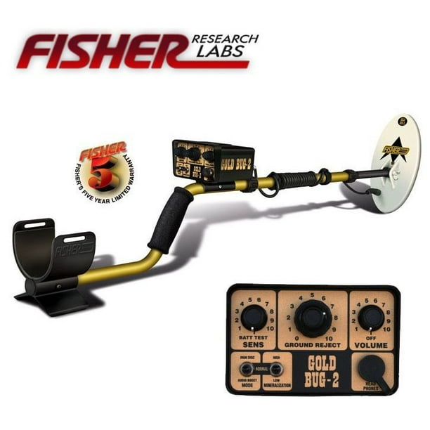Fisher Gold Bug 2 II Metal Detector with 10inch Elliptical Search Coil 5yr Warranty Walmart