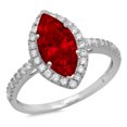 thumbnail image 7 of Halo Engagement Ring for Women - 2.38ct Natural Garnet in 14K White Gold Promise Ring, 7 of 7