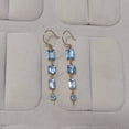 thumbnail image 2 of Natural Swiss Blue Topaz Earrings, 14K Solid Yellow Gold Swiss Blue Topaz Earrings, December Birthstone Earrings, Anniversary Present, 2 of 10