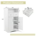 thumbnail image 3 of Costway Bathroom Floor Cabinet Freestanding Storage Cabinet with 2 Doors White, 3 of 10