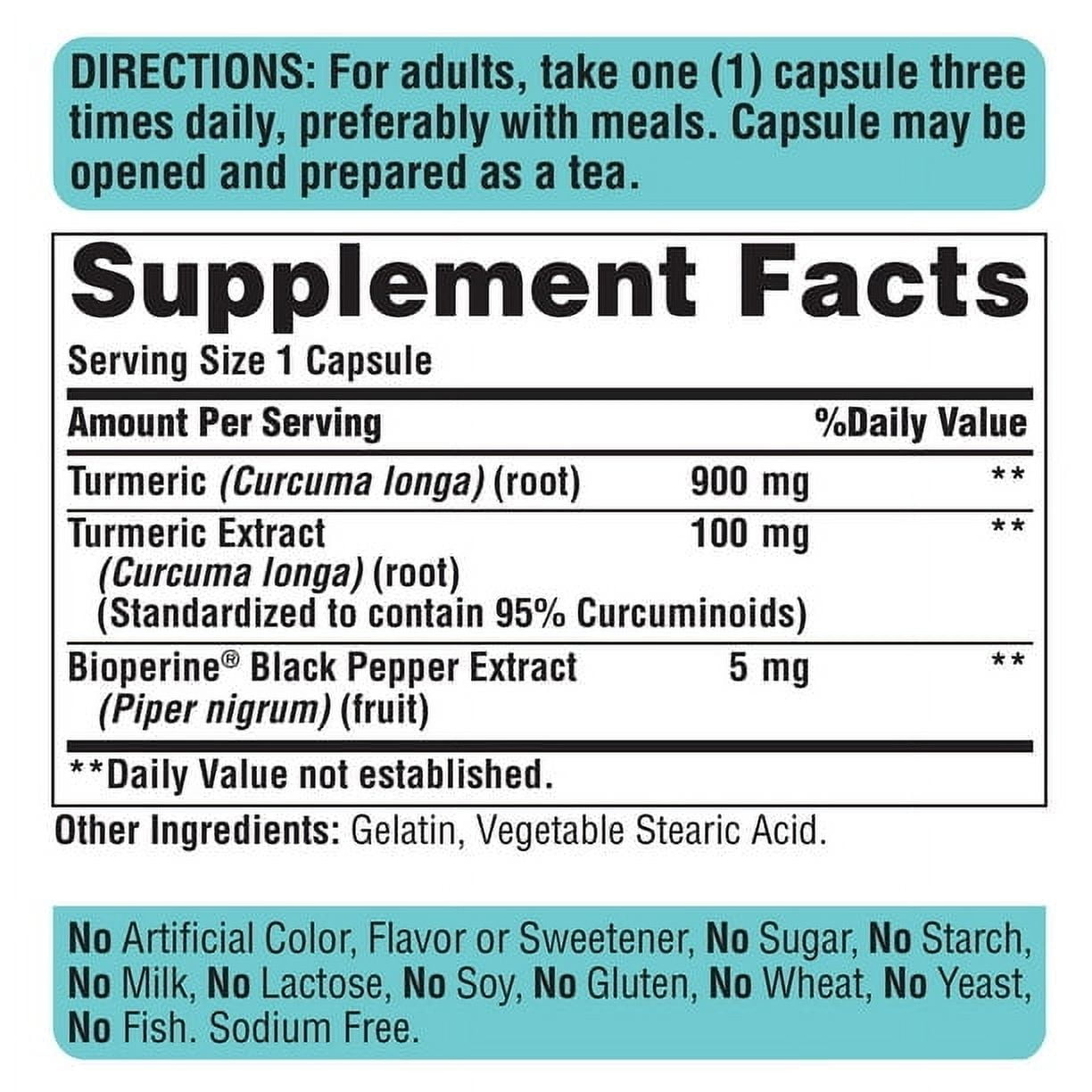 Puritans Pride Turmeric Curcumin with Bioperine, 1000mg, 120 Count