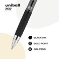 thumbnail image 3 of Bolígrafos de gel Uni-ball 207 retráctiles con punta en negrita de 1 mm, color negro x12, 3 of 7