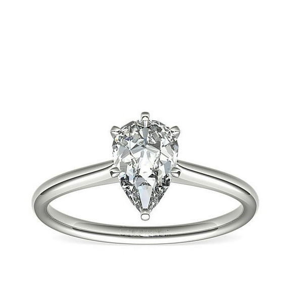 Diamond-Capitals 2.00 Carat Pear Cut Natural (F-G/VS1) Diamond Elegant Solitaire Ring for Someone Special Solid 950 Platinum Size 7