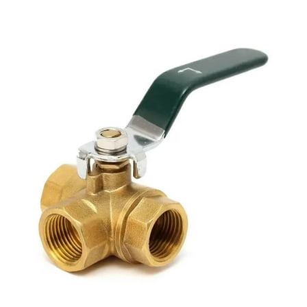 3-way (l-port) Ball Valve Lever Handle Female (dn15 1/2'') Made Of Compatibleged Brass