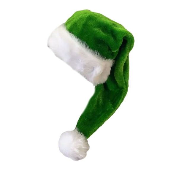 Acahhotxx Party Headdress, Christmas Santa Hat Thicken Plush and White Furry Brim for Christmas Parties Dress Up Cosplay Multicolored - Green