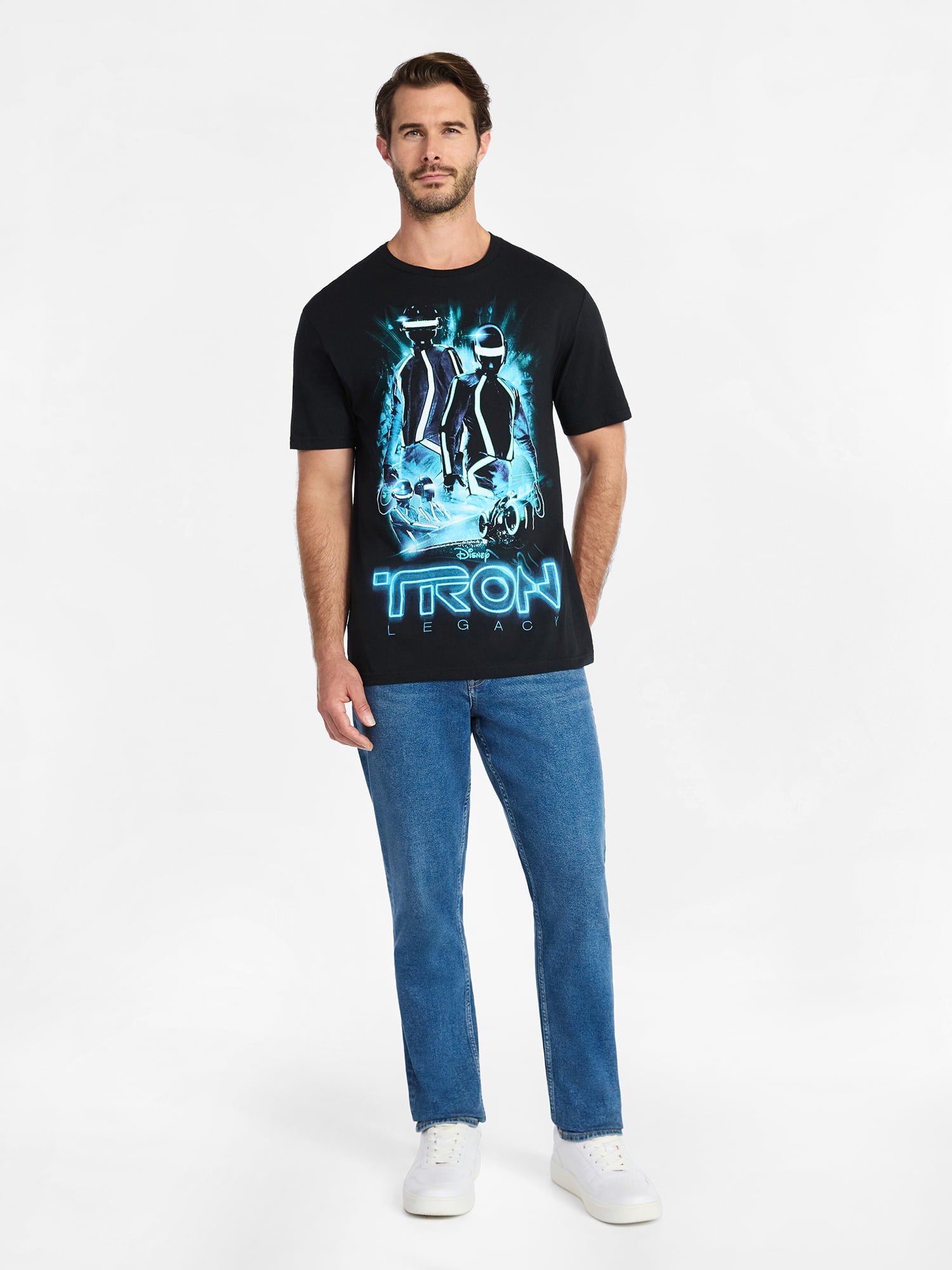 Disney Tron Legacy Men's and Big Men's Graphic Tee with Short Sleeves, Sizes S-3XL
