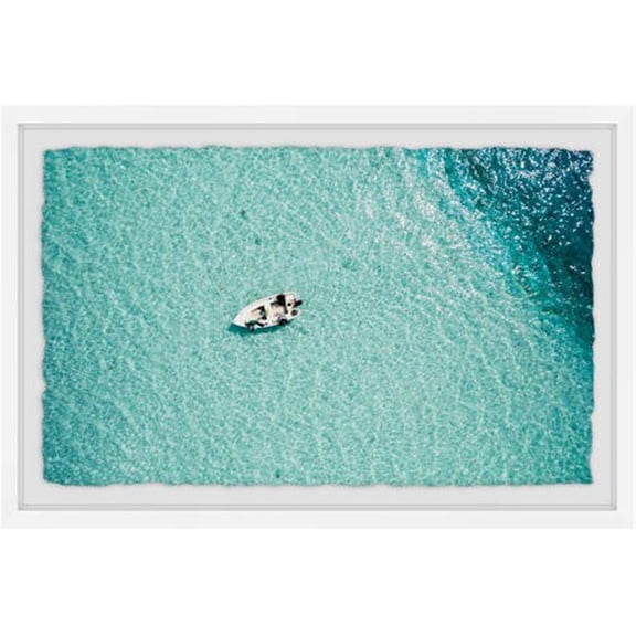 Marmont Hill Mh-Hasish-01-Wfpfl-45 30" X 45" "Clear Blue Lake" Framed Giclee Painting On