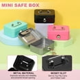 thumbnail image 4 of Small Cash Box, Mini Safe Box Money Locker  Money Saving Boxes with Keys for Cash Watches Jewelry Personal Items, Black, 4 of 6